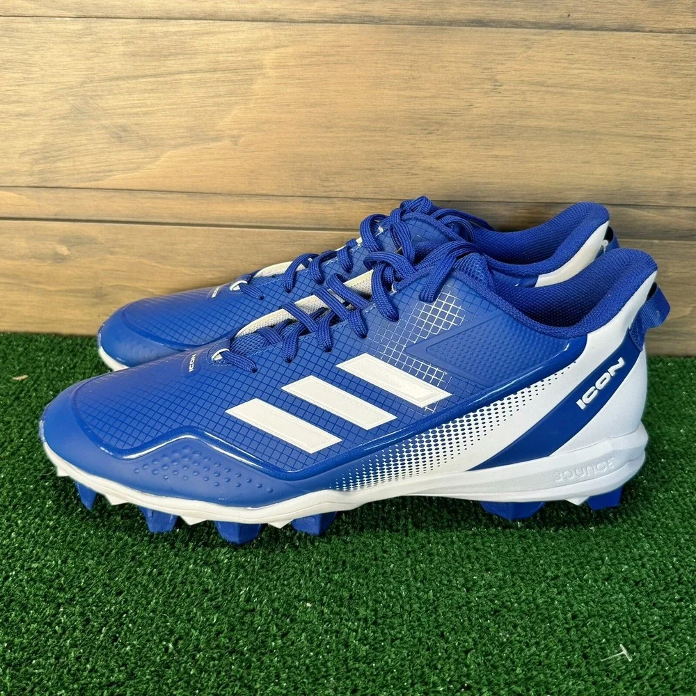 New Men's FY4440 Adidas Icon 7 MD‎ Low Molded TPU Baseball Cleats Size 15 Blue